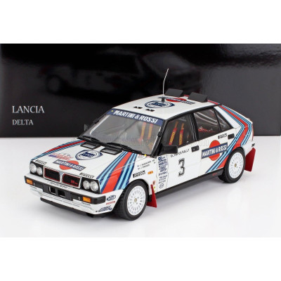 KYOSHO LANCIA DELTA HF INTEGRALE 4WD TEAM MARTINI & ROSSI RACING N 3 WINNER RALLY OLYMPUS USA 1987 JUHA KANKKUNEN - JUHA PIIRONE