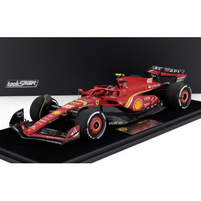 LOOKSMART FERRARI F1  SF-24 TEAM SCUDERIA FERRARI N 55 WINNER AUSTRALIAN GP 2024 CARLOS SAINZ - CON VETRINA - WITH SHOWCASE - RE