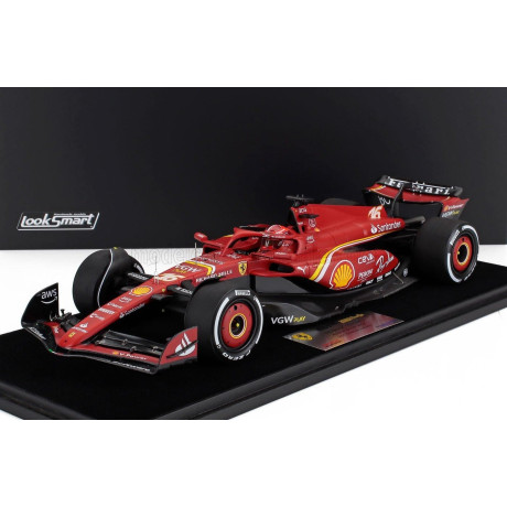 LOOKSMART FERRARI F1  SF-24 TEAM SCUDERIA FERRARI N 16 2nd AUSTRALIAN GP 2024 CHARLES LECLERC - CON VETRINA - WITH SHOWCASE - RE
