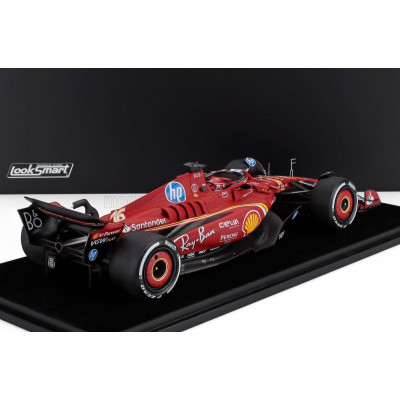 LOOKSMART FERRARI F1  SF-24 TEAM SCUDERIA FERRARI N 16 WINNER MONACO GP 2024 CHARLES LECLERC - CON VETRINA - WITH SHOWCASE - RED