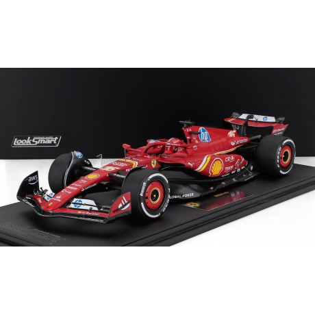 LOOKSMART FERRARI F1  SF-24 TEAM SCUDERIA FERRARI N 16 WINNER AUSTIN USA GP 2024 CHARLES LECLERC - CON VETRINA - WITH SHOWCASE -