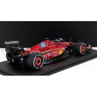 LOOKSMART FERRARI F1  SF-24 TEAM SCUDERIA FERRARI N 16 WINNER AUSTIN USA GP 2024 CHARLES LECLERC - CON VETRINA - WITH SHOWCASE -