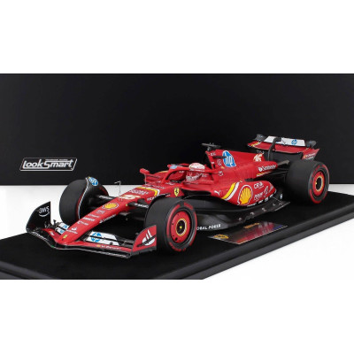 LOOKSMART FERRARI F1  SF-24 TEAM SCUDERIA FERRARI N 16 3rd MEXICO GP 2024 CHARLES LECLERC - CON VETRINA - WITH SHOWCASE - RED WH