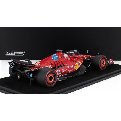 LOOKSMART FERRARI F1  SF-24 TEAM SCUDERIA FERRARI N 16 3rd MEXICO GP 2024 CHARLES LECLERC - CON VETRINA - WITH SHOWCASE - RED WH