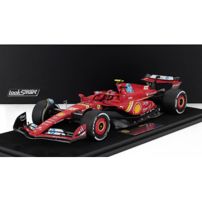 LOOKSMART FERRARI F1  SF-24 TEAM SCUDERIA FERRARI N 55 2nd ABU DHABI GP 2024 CARLOS SAINZ - LAST FERRARI RACE  - CON VETRINA - W