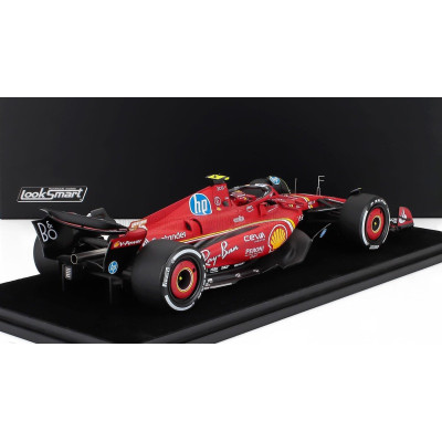 LOOKSMART FERRARI F1  SF-24 TEAM SCUDERIA FERRARI N 55 2nd ABU DHABI GP 2024 CARLOS SAINZ - LAST FERRARI RACE  - CON VETRINA - W