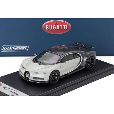 LOOKSMART BUGATTI CHIRON SPORT N 16 WING UP 2019 - CARBON - 2 TONE GREY 1/43