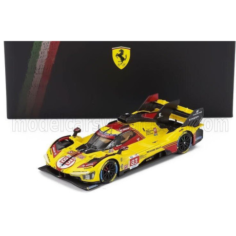 LOOKSMART FERRARI 499P 3.0L TURBO V6 TEAM AF CORSE N  83 24h LE MANS 2024 ROBERT KUBICA - ROBERT SHWARTZMAN - YIFEI YE - YELLOW