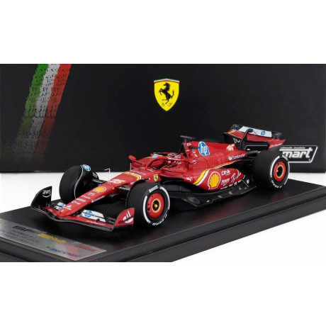 LOOKSMART FERRARI F1  SF-24 TEAM SCUDERIA FERRARI N 16 3rd ABU DHABI GP 2024 CHARLES LECLERC - RED WHITE BLACK 1/43
