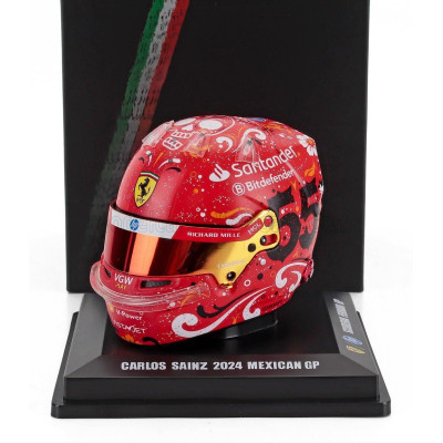 LOOKSMART BELL HELMET CASCO HELMET F1 CARLOS SAINZ TEAM FERRARI HP N 55 WINNER MEXICO GP 2024 - RED 1/5