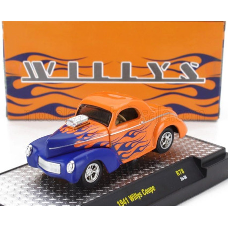 M2 MACHINES FORD USA WILLYS COUPE CUSTOM 1941 - ORANGE BLUE 1/64