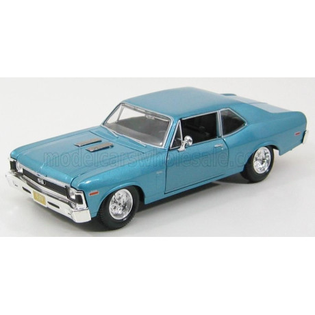 MAISTO CHEVROLET NOVA SS COUPE 1970 - LIGHT BLUE MET 1/24