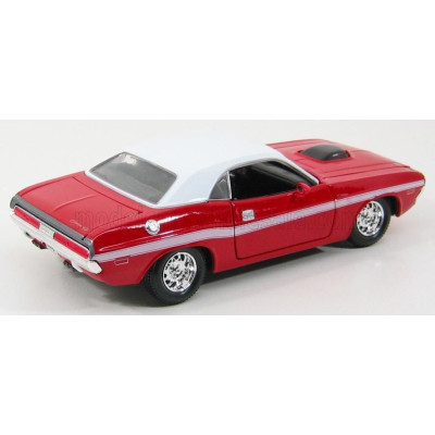 MAISTO DODGE CHALLENGER R/T COUPE 1970 - RED WHITE 1/24