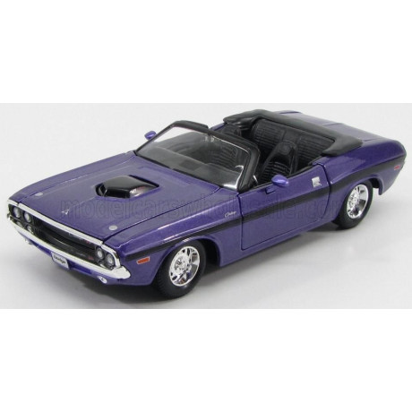 MAISTO DODGE CHALLENGER R/T 426 HEMI CONVERTIBLE 1970 - PURPLE MET BLACK 1/24