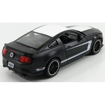 MAISTO FORD USA MUSTANG BOSS 302 COUPE 2012 - MATT BLACK WHITE 1/24