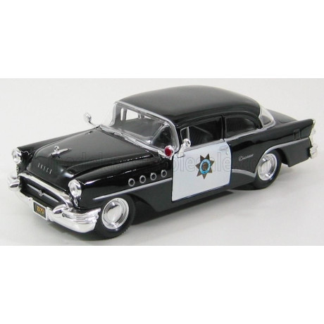MAISTO BUICK CENTURY POLICE 1955 - BLACK WHITE 1/26