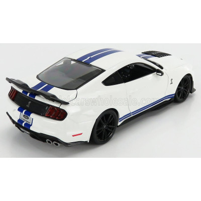 MAISTO FORD USA MUSTANG SHELBY GT500 COUPE 2020 - WHITE BLUE 1/18