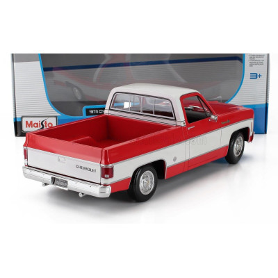 MAISTO CHEVROLET C-10 PICK-UP CHEYENNE SUPER 1974 - RED WHITE 1/18