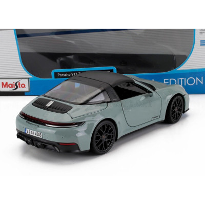 MAISTO PORSCHE 911 992-2 TARGA 4 GTS T-HYBRID 2024 - LIGHT GREEN GREY 1/18