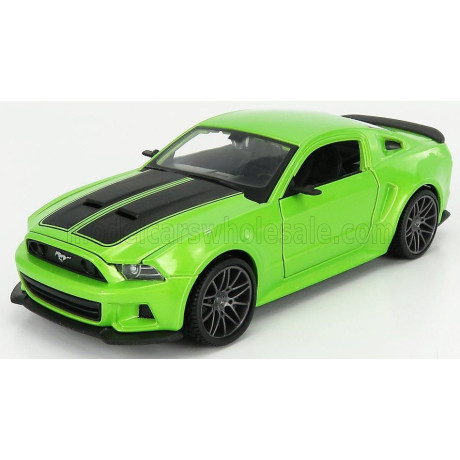 MAISTO FORD USA MUSTANG COUPE STREET RACER 2014 - GREEN MET BLACK 1/24