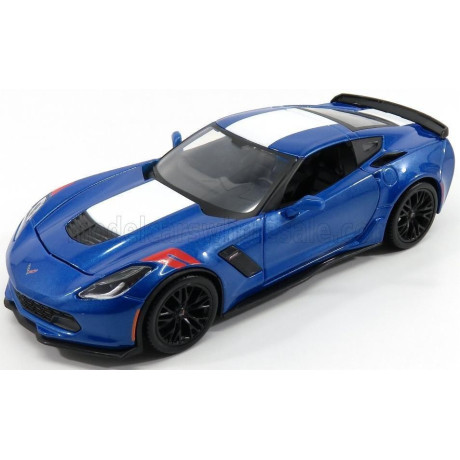 MAISTO CHEVROLET CORVETTE GRAND SPORT 2017 - BLUE MET WHITE 1/24