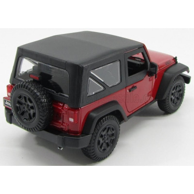 MAISTO JEEP WRANGLER WILLYS SOFT-TOP 2014 - RED BLACK 1/18