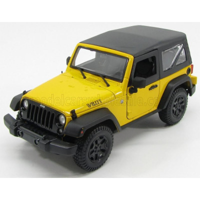 MAISTO JEEP WRANGLER WILLYS SOFT-TOP 2014 - YELLOW BLACK 1/18