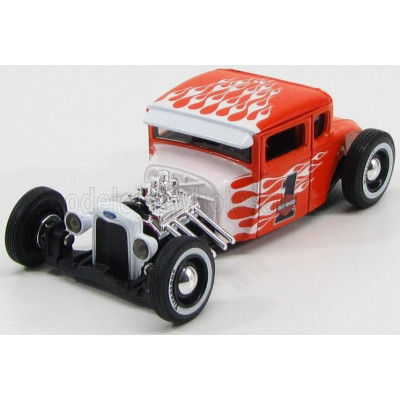 MAISTO FORD USA MODEL A CUSTOM HARLEY-DAVIDSON N 1 1929 - ORANGE WHITE 1/24