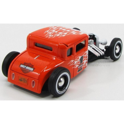 MAISTO FORD USA MODEL A CUSTOM HARLEY-DAVIDSON N 1 1929 - ORANGE WHITE 1/24