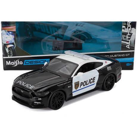 MAISTO FORD USA MUSTANG COUPE 5.0 GT HIGHWAY PATROL POLICE 2015 - BLACK WHITE 1/24