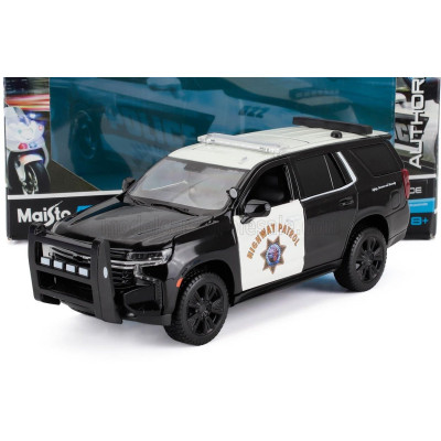 MAISTO CHEVROLET CHEVY TAHOE POLICE HIGWAY PATROL 2021 - BLACK WHITE 1/26