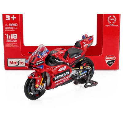 MAISTO DUCATI DESMOSEDICI GP24 TEAM LENOVO N 1 MOTOGP SEASON 2024 FRANCESCO BAGNAIA - RED 1/18