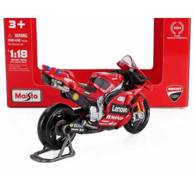 MAISTO DUCATI DESMOSEDICI GP24 TEAM LENOVO N 1 MOTOGP SEASON 2024 FRANCESCO BAGNAIA - RED 1/18