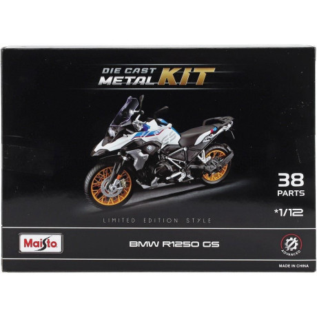 MAISTO BMW R1250 GS (K50) 2019 - 38 PEZZI - 38 PCS - WHITE BLACK BLUE RED 1/12