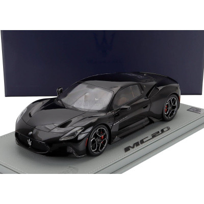 MASERATI MODELS MASERATI MC20 GLOSS BLACK ROOF 2020 - CON VETRINA - WITH SHOWCASE - NERO ENIGMA - BLACK 1/18