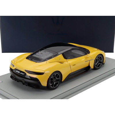 MASERATI MODELS MASERATI MC20 GLOSS BLACK ROOF 2020 - CON VETRINA - WITH SHOWCASE - GIALLO GENIO - YELLOW BLACK 1/18