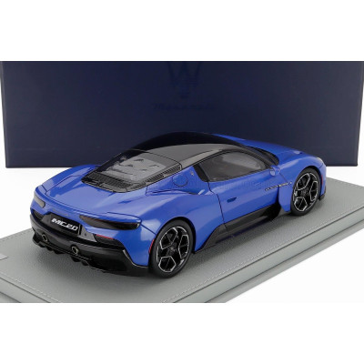 MASERATI MODELS MASERATI MC20 GLOSS BLACK ROOF 2020 - CON VETRINA - WITH SHOWCASE - BLU INFINITO - BLUE MET BLACK 1/18