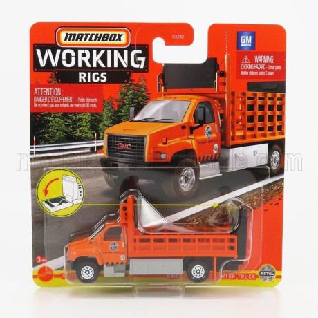 MATCHBOX GMC 3500 ATTENUATOR TRUCK 2018 - ORANGE BLACK 1/64