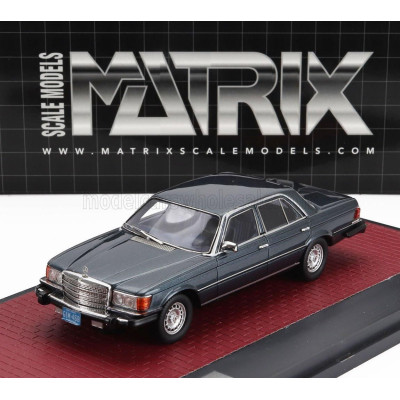 MATRIX SCALE MODELS MERCEDES BENZ S-CLASS 300SD TURBODIESEL (W116) USA VERSION 1977 - BLUE MET 1/43