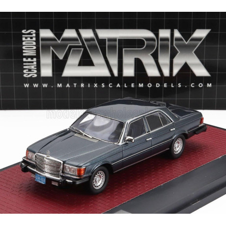 MATRIX SCALE MODELS MERCEDES BENZ S-CLASS 300SD TURBODIESEL (W116) USA VERSION 1977 - BLUE MET 1/43