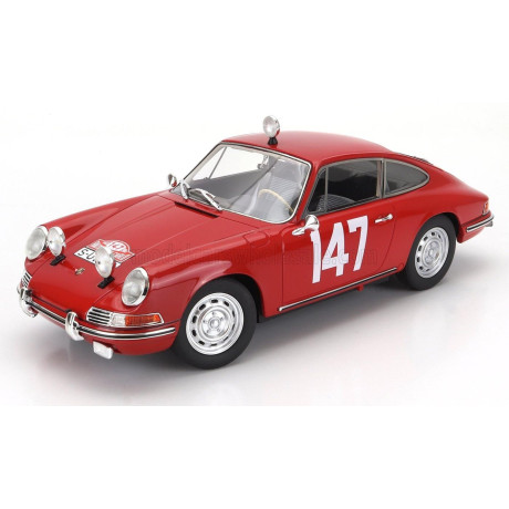MATRIX SCALE MODELS PORSCHE 911S COUPE N 147 WINNER CLASS RALLY MONTECARLO 1965 HERBERT LINGE - PETER FALK - RED 1/18