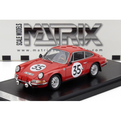 MATRIX SCALE MODELS PORSCHE 911S COUPE TEAM J.FRANC N 35 24h LE MANS 1966 JEAN KERGUEN - JACQUES DEWES - RED 1/43