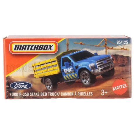 MATTEL HOT WHEELS FORD USA F-350 TRUCK 2011 - BLUE YELLOW 1/64