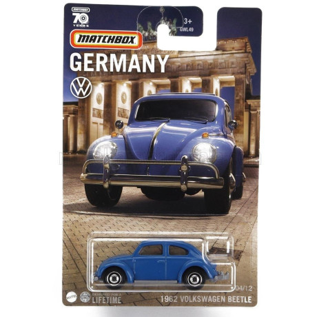 MATTEL HOT WHEELS VOLKSWAGEN BEETLE 1962 - BLUE 1/64