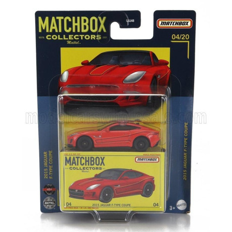 MATTEL HOT WHEELS JAGUAR F-TYPE V8 COUPE 2015 - RED BLACK 1/64