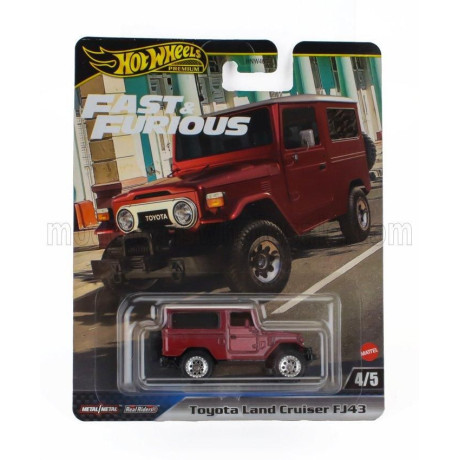 MATTEL HOT WHEELS TOYOTA LAND CRUISER FJ43 1977 - FAST & FURIOUS - RED WHITE 1/64