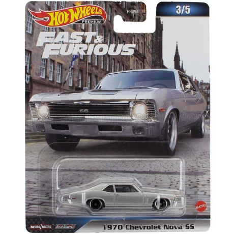 MATTEL HOT WHEELS CHEVROLET NOVA SS COUPE 1970 - FAST & FURIOUS - SILVER 1/64