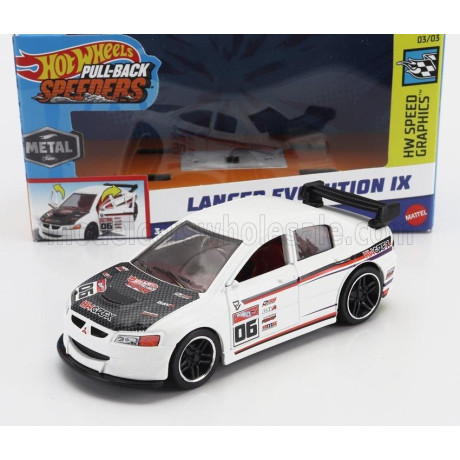 MATTEL HOT WHEELS MITSUBISHI LANCER EVOLUTION IX N 06 RACING 2007 - WHITE 1/43