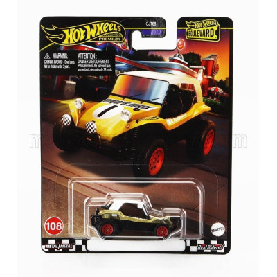 MATTEL HOT WHEELS MEYERS MANX DUNE BUGGY N 1 RACING 1968 - GOLD WHITE 1/64