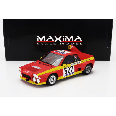 MAXIMA ABARTH SE030 PININFARINA 527 2nd GIRO D'ITALIA 1974 GIORGIO PIANTA – CHRISTINE BECKERS - MATT RED YELLOW 1/18